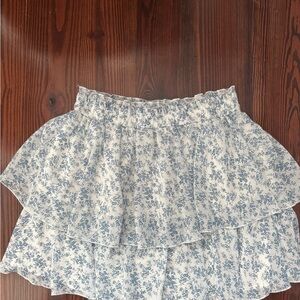 Floral Blue and White Women's Skirt